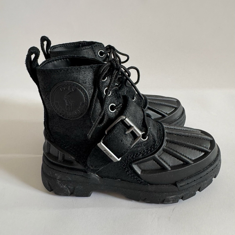 Polo Ralph Lauren Kids Boys‎ Black Oslo High Top Boots 11 Child Streetwear Duck
